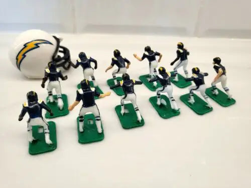 Miniature San Diego Chargers electronic football team in blue uniforms with helmets