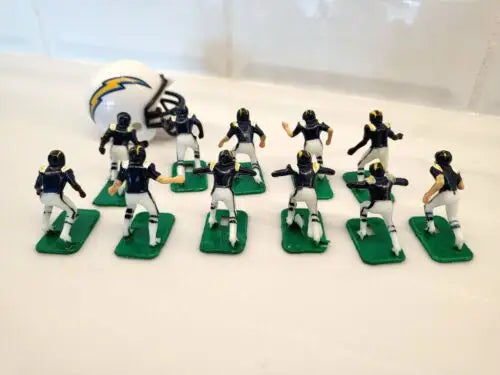 Miniature San Diego Chargers electronic football team in blue uniforms with helmets