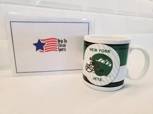 NFL New York Jets Green and White Ceramic Coffee Mug with logo design