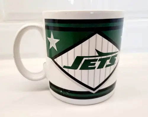 New York Jets Green Ceramic Coffee Mug with White Logo for NFL fans