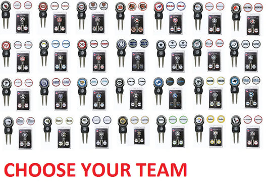 NFL Officially Licensed Divot Tool with 3 Markers featuring sports team logos