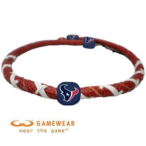 Braided Houston Texans necklace featuring NFL team logo in the Frozen Rope Spiral design