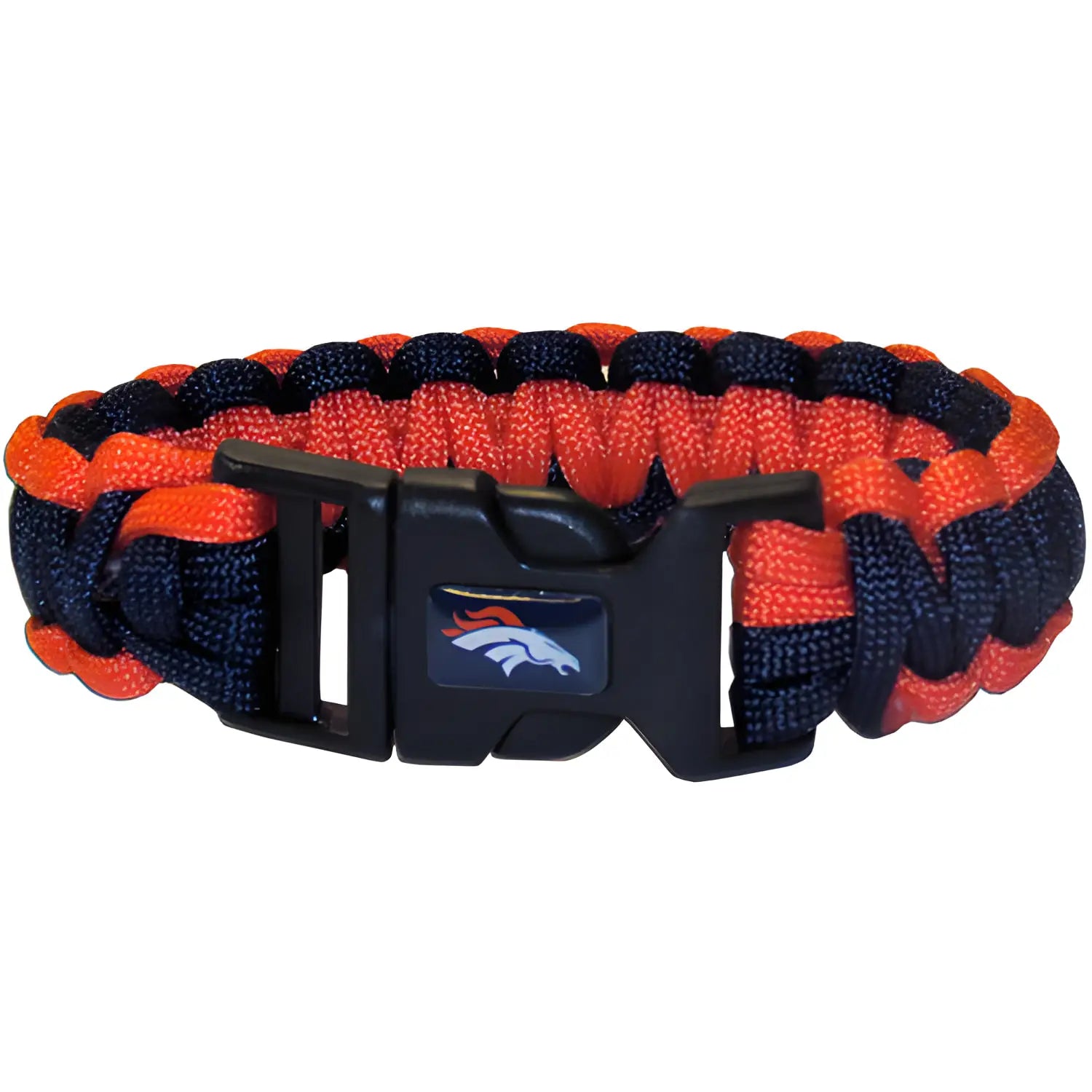 NFL Officially Licensed Paracord Survival Bracelet in team colored orange and navy blue