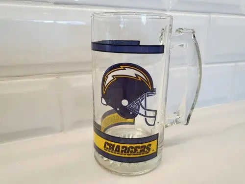 San Diego Chargers beer stein featuring thumbprint logo for fans and collectors