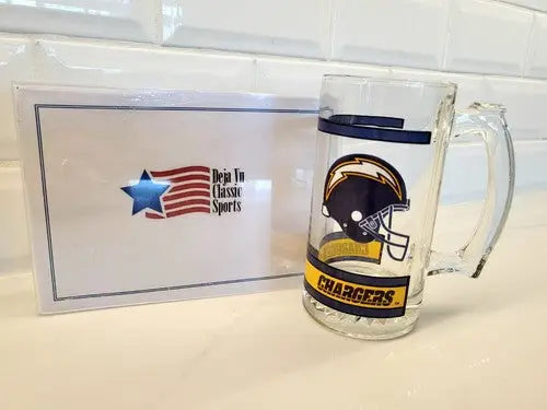 NFL San Diego Chargers beer stein featuring thumbprint logo for fans and collectors