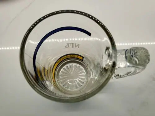 San Diego Chargers beer stein featuring a clear heavy glass mug with handle