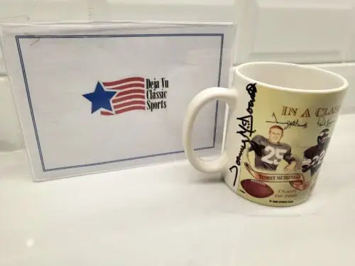 NFL Signed Autographed 1989 HOF Class Tommy McDonald Ceramic Coffee Mug for collectors