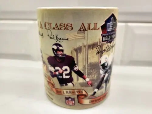 Paul Krause Hall of Fame Ceramic Coffee Mug featuring NFL Signed Tommy McDonald Autograph