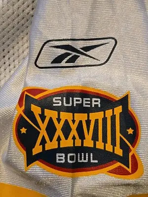 NFL Super Bowl XXXVIII patch on jersey XXL Houston with date On Back 2/1/04