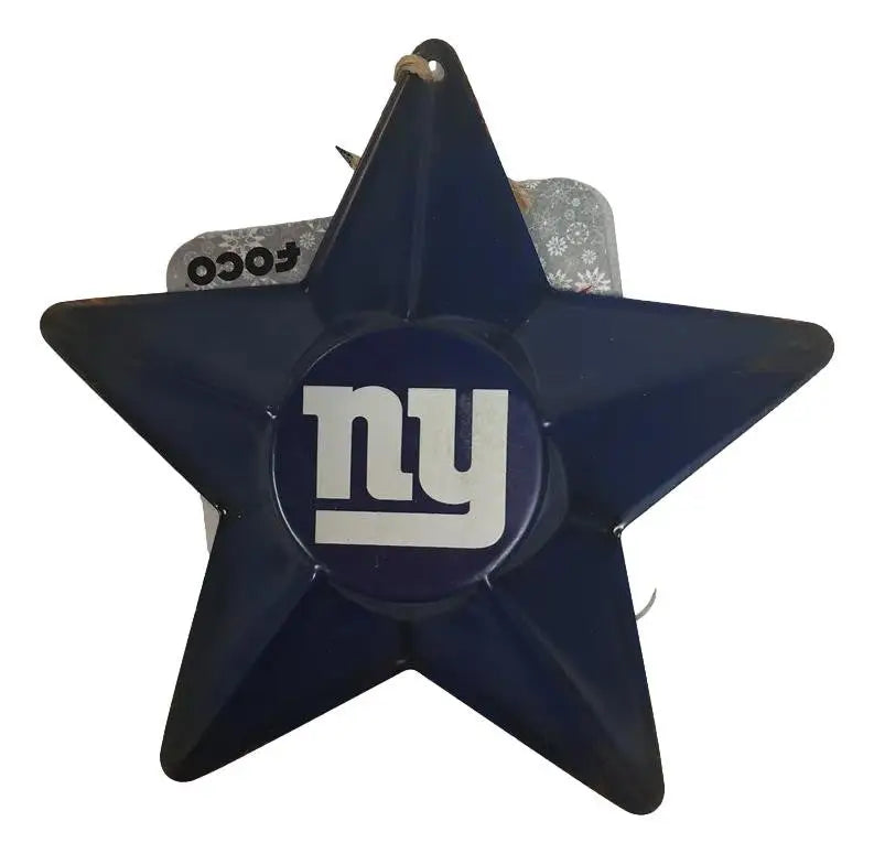 Blue metal star ornament featuring NY Giants logo from NFL Team 3D collection