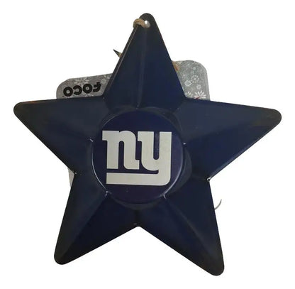 Blue metal star ornament featuring NY Giants logo from NFL Team 3D collection