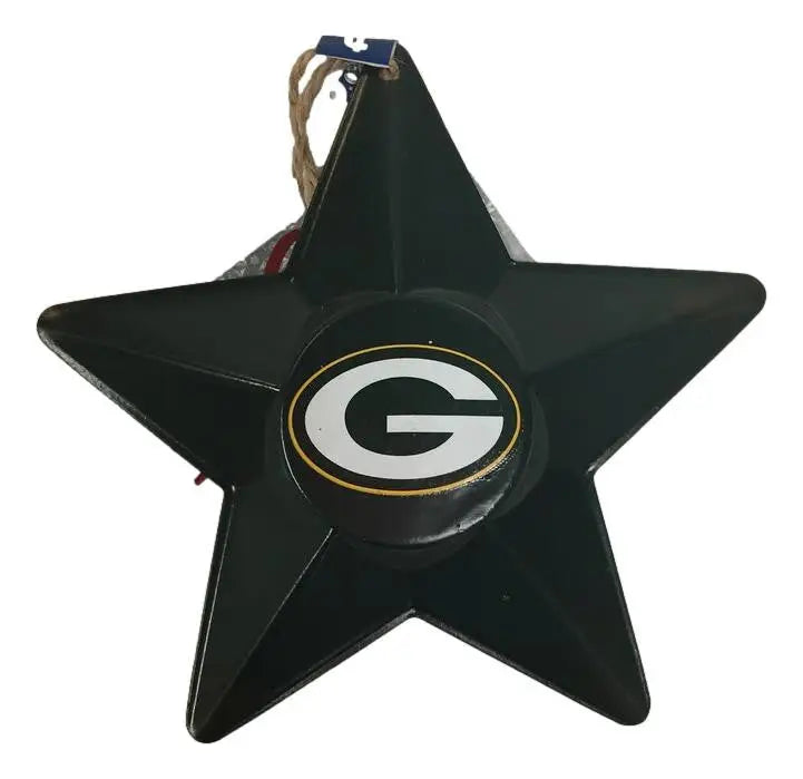 Star ornament featuring Green Bay Packers logo in NFL Team 3D Metal Star design