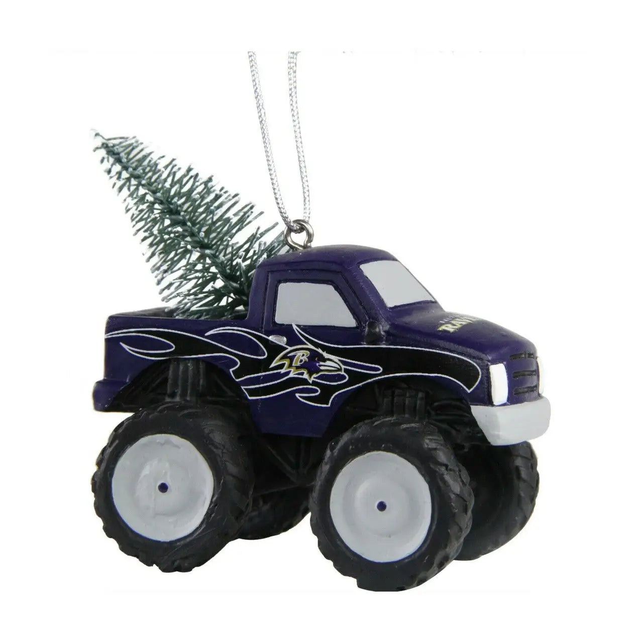 Purple monster truck ornament with a Christmas tree for NFL Team Truck Ornament Choose