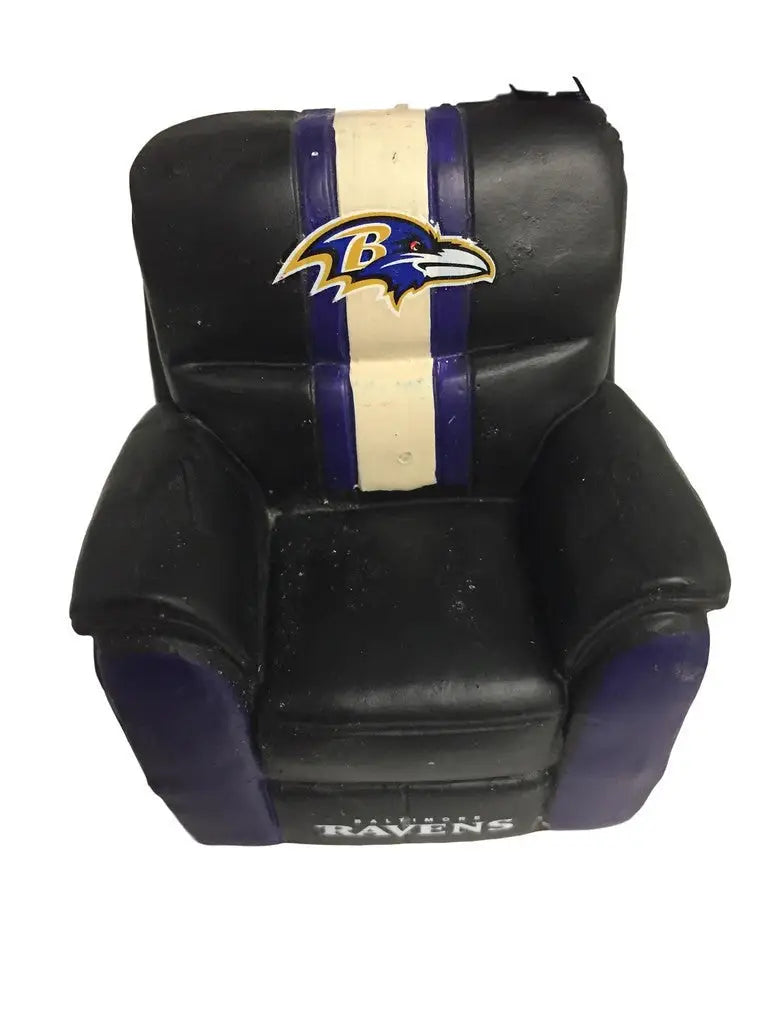 Baltimore Ravens reclining chair ornament featuring team colors and logo