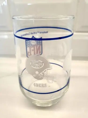 Clear glass with 49ers logo for NFL Vintage National Football Conference Western Division