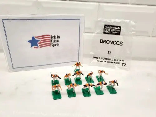 Vintage Denver Broncos electronic football figures from the NFL Vintage Tudor 11 set