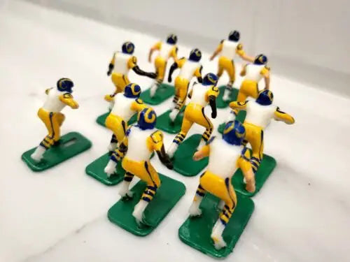 Miniature Los Angeles Rams electronic football team figurines from NFL Vintage Tudor set