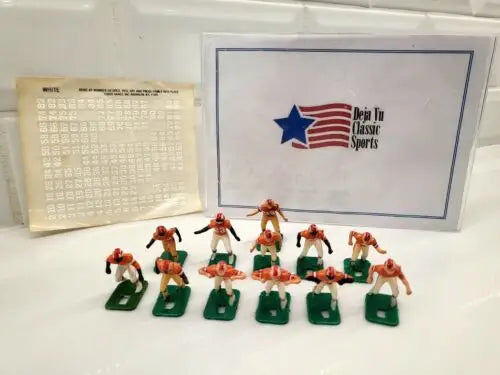 Vintage electric football team featuring NFL Buccaneers electronic football players