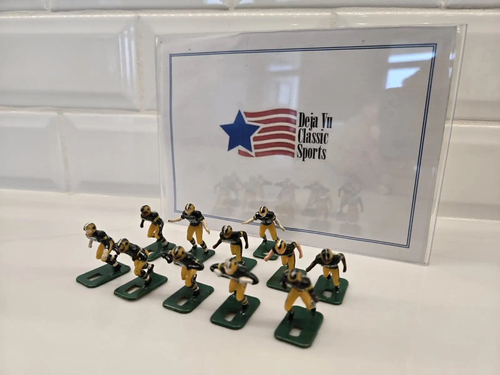 Miniature football player figurines for Green Bay Packers NFL Vintage Tudor set