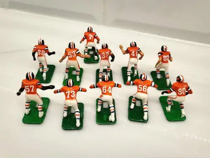 Miniature Denver Broncos Electronic Football team figures from the 1970’s Tudor set