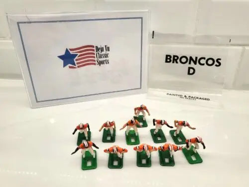 Vintage Denver Broncos Electronic Football Figurines from the 1970s Tudor Set