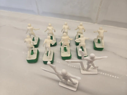 Plastic toy army men displayed with NFL Vtg 1970s Tudor Electronic Football Set