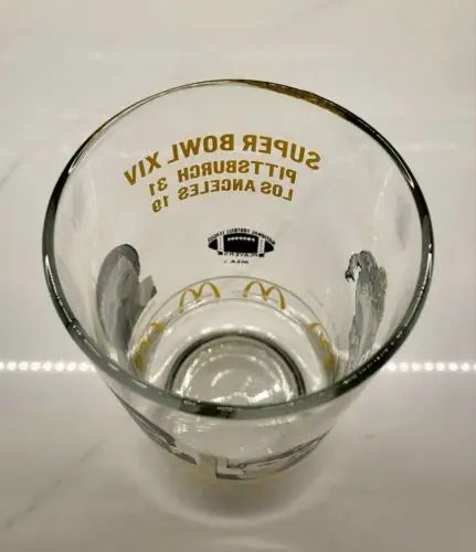 Pittsburgh Steelers Super Bowl XIV commemorative glass officially licensed by NFL