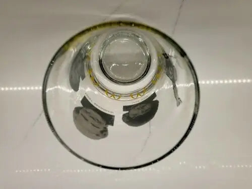 Clear glass featuring dark graphics from NFL Vtg Superbowl XIV Pittsburgh Steelers