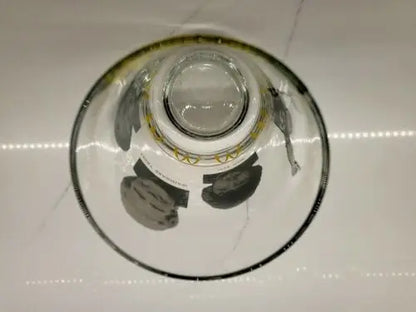 Clear glass featuring dark graphics from NFL Vtg Superbowl XIV Pittsburgh Steelers