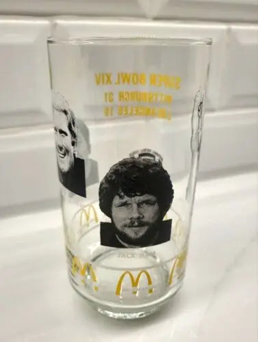 NFL Vtg Superbowl XIV Pittsburgh Steelers McDonald’s Commemorative Players Glass