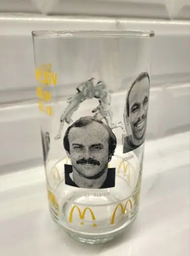 NFL Vtg Superbowl XIV Pittsburgh Steelers McDonald’s Commemorative Players Glass