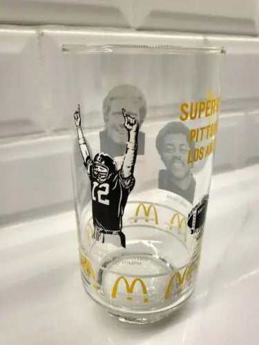 NFL Vtg Superbowl XIV Pittsburgh Steelers McDonald’s Commemorative Players Glass