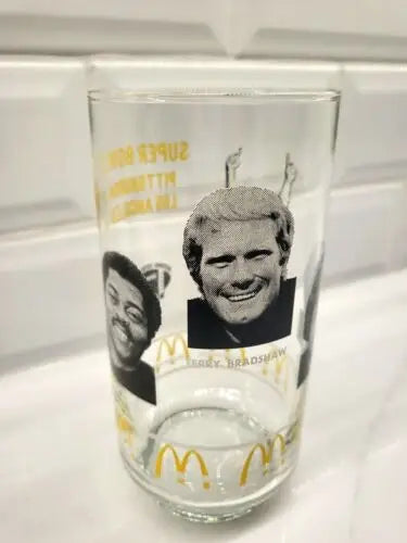 NFL Vtg Superbowl XIV Pittsburgh Steelers McDonald’s Commemorative Players Glass image