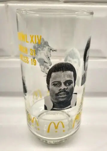 NFL Vtg Superbowl XIV Pittsburgh Steelers McDonald’s commemorative glass officially licensed