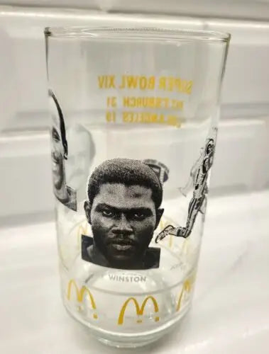 McDonald’s Super Bowl XIV glass featuring Pittsburgh Steelers from NFL Vtg Superbowl collection