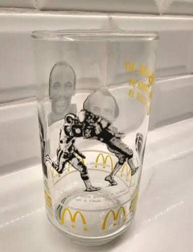 NFL Vtg Superbowl XIV Pittsburgh Steelers McDonald’s Commemorative Players Glass