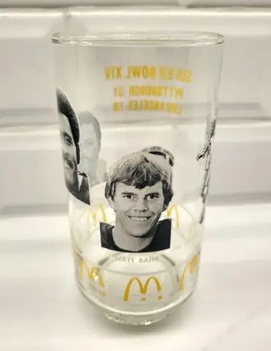 NFL Vtg Superbowl XIV Pittsburgh Steelers McDonald’s officially licensed commemorative glass