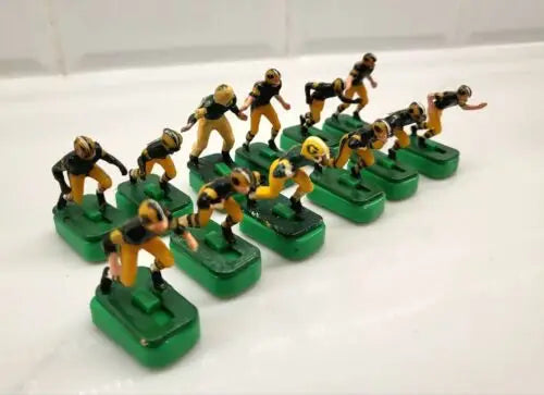Vintage NFL Tudor Green Bay Packers electric football figures with custom stands