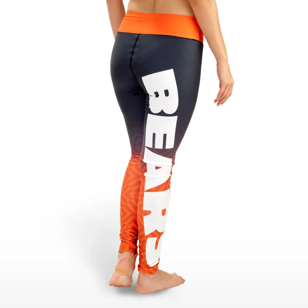 Colorful NFL Women’s Gradient Print Leggings Chicago Bears with BEARS print vertically