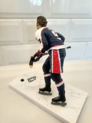 NHL Winnipeg Jets Bobby Hull Action Figure in Blue Uniform with Repaired Arm