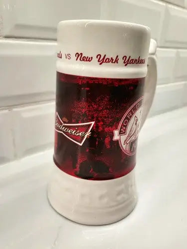 NIB 1964 Vtg St Louis World Series Championship Budweiser Ceramic Beer Stein