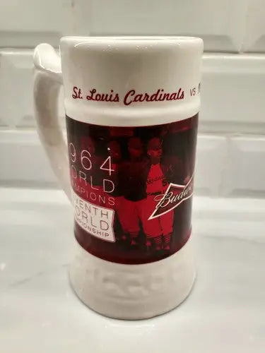 NIB 1964 Vtg St Louis World Series Championship Budweiser Ceramic Beer Stein
