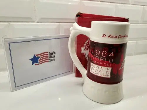 NIB 1964 Vtg St Louis World Series Championship Budweiser Ceramic Beer Stein