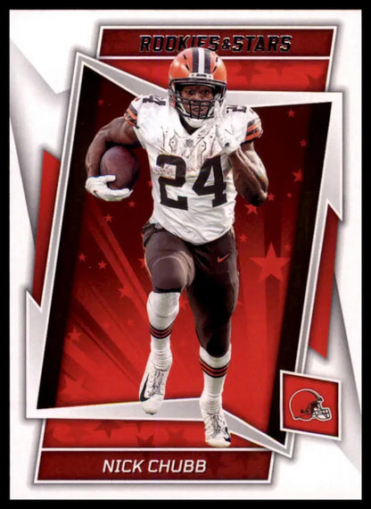 Nick Chubb football trading card from Panini Rookies 2022 Panini Rookies & Stars