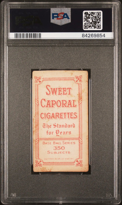 Vintage Sweet Caporal cigarette pack featuring pink-tinted text for Nick Maddox T206 Sweet Caporal