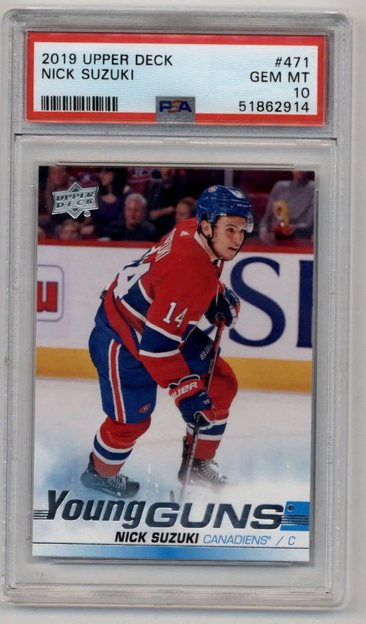 Nick Suzuki 2019-20 Upper Deck Young Gun #471 PSA 10 Gem Mint 2914 - Singles