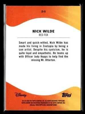 ? Nick Wilde — 2025 Topps Chrome Disney Zootopia Icons #ZI-5 ? - Trading Card