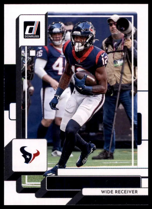 Football trading card of Nico Collins from 2022 Donruss Houston Texans collection