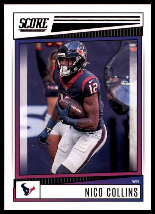Nico Collins football card from the 2022 Score series featuring Houston Texans player