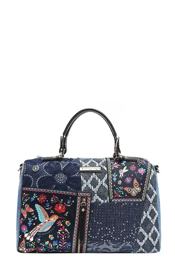 Nicole Lee USA Bosque De Amor Denim Boston Bag - BOSQUE DE AMOR / OS